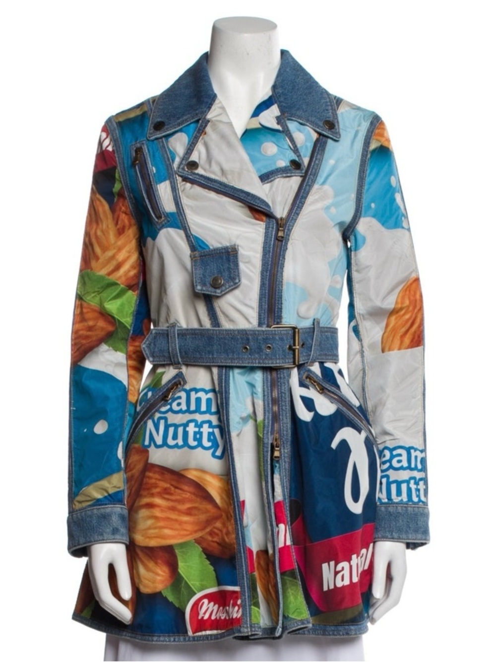 MOSCHINO COUTURE “CREAMY NUTTY” PRINTED TRENCH (FW19) | size 6 | EUC